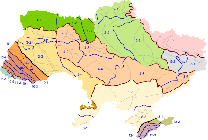 карта геоморфологічного районування